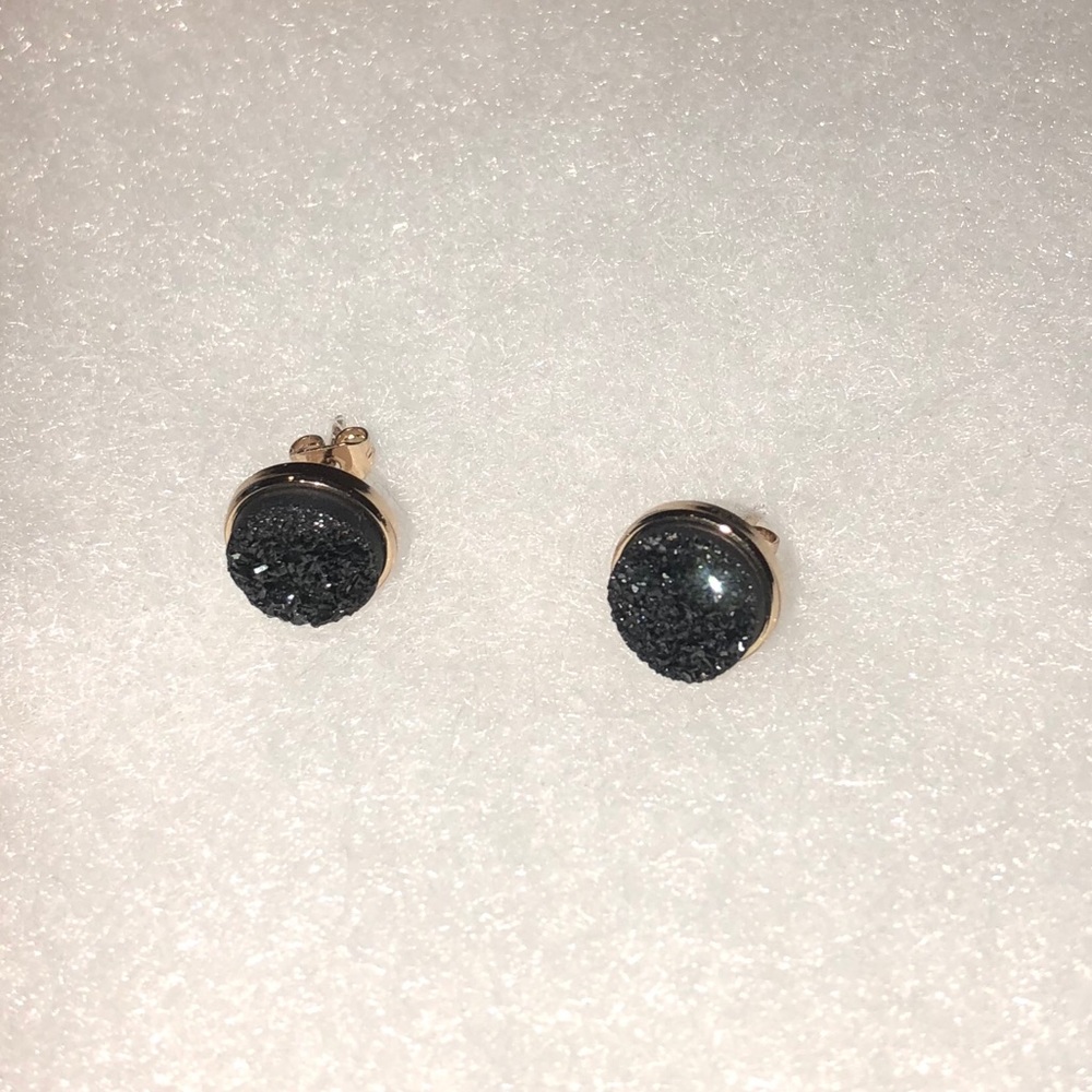 Black Post Earrings